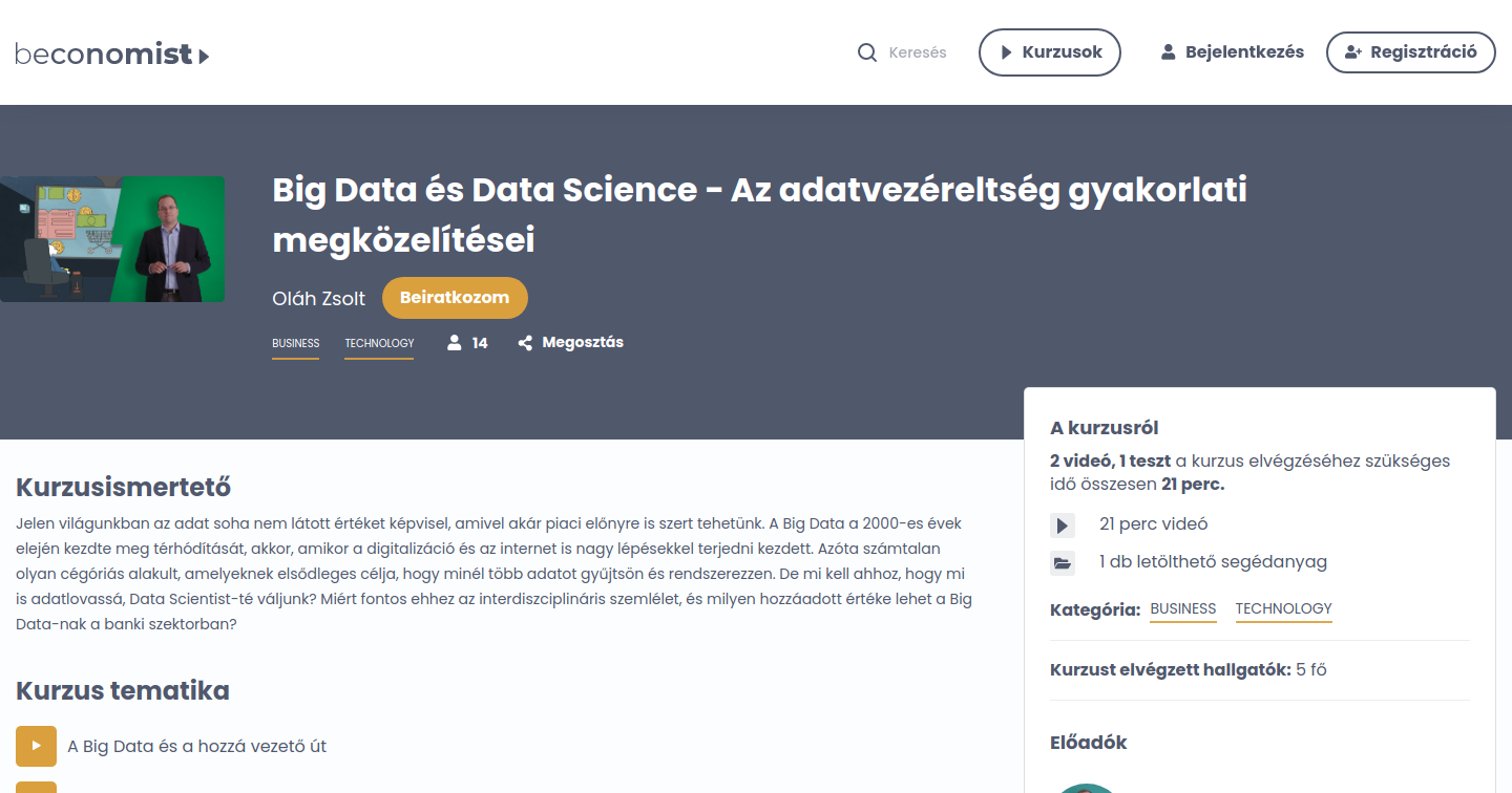 Big Data és Data Science − Az adatvezéreltség gyakorlati megközelítései